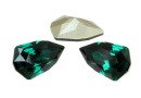 Swarovski, fancy rivoli Slim Trilliant, emerald, 7.8mm - x2