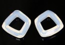 Swarovski, pandantiv cosmic square, white opal, 14mm - x1