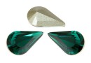 Swarovski, fancy rivoli Pear, emerald, 13mm - x2