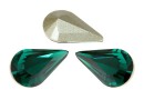 Swarovski, fancy rivoli Pear, emerald, 13mm - x2