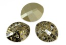 Swarovski, fancy rivoli, pure leaf, gold patina, 10mm - x1