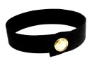 Alcantara bracelet, black with Swarovski golden shadow-golden plated