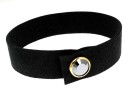 Alcantara bracelet, black with Swarovski gold-hematite jet