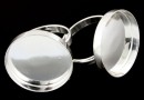 Ring base, 925 silver,round cabochon 18mm, inside 18.5mm - x1