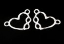 Pendant, heart, infinity, Love, 925 silver, 19.5mm  - x1