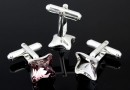 Cufflink, base,square, 925 silver, Swarovski 4485 10.5mm - x1pair