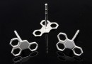 Earring findings, 925 silver, honeycomb, 10.5mm - x1pair