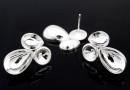 Earrings, 925silver, for Swarovski 4320 10x7-14x10mm and rivoli 6mm - x1pair