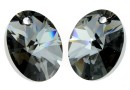 Swarovski, pandantiv oval, silver night, 10mm - x1