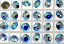 Swarovski, chaton SS29, aquamarine aurore boreale, 6mm - x4