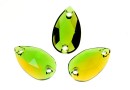Swarovski drop link, fern green -topaz, 12x7mm - x1