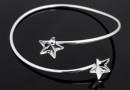 Adjustable Bracelet, 925 silver, for 2 Swarovski star 10mm - x1