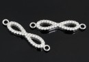 Link infinit cu cristale, argint 925 placat cu rodiu, 22mm  - x1