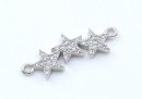 Link stelute cu cristale, argint 925 placat cu rodiu, 20mm  - x1