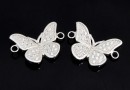 Link fluture cu cristale, argint 925 placat cu rodiu, 17mm  - x1