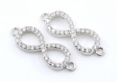 Link, infinity, 925 silver rhodium plated, 20mm  - x1