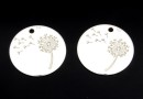 Pendant, dandelion coin, 925 silver, 14mm  - x1