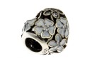 Margele decor, argint 925 placat cu rodiu, 11x10.5mm - x1