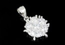 Pandantiv fulg de nea cu cristale, argint 925, 20x11mm - x1