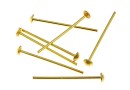 Headpin, 925 sterling silver gold plated, 20mm - x5