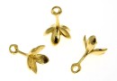 Pendant bail, 925 silver gold plated, flower cup, 13mm - x1