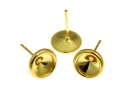 Earring base, gold-plated 925 silver, rivoli 6mm - x1pair