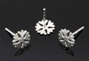 Earring findings, snowflake, 925 silver - x1pair