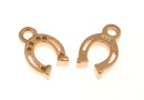 Pendat, horseshoe, 925 silver rose gold plated, 11mm  - x1