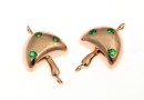 Link, mushroom with crystals, 925 silver rose gold plated, 16mm  - x1