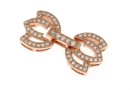 Incuietoare cu cristale, argint 925 placat cu aur roz, 22x12mm - x1
