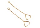 Pendant or earrings bail, rose gold-plated 925 silver, 42mm - x1