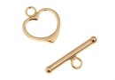 Toggle clasp, rose gold-plated 925 silver, 15x18mm - x1