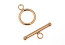 Toggle clasp, rose gold-plated 925 silver, 17.5mm - x1