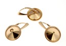 Earring base, rose gold-plated 925 silver, rivoli 12mm - x1pair.