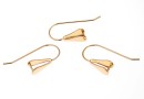 Earring findings with bail, rose gold-plated 925 silver, 20mm - x1pair