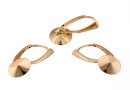 Earring base, rose gold-plated 925 silver, rivoli 10mm - x1pair