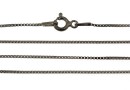Box Chain, black rhodium-plated 925 silver, 45cm - x1