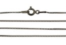 Box Chain, black rhodium-plated 925 silver, 45cm - x1