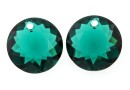 Swarovski, pandantiv chaton, emerald, 8mm - x2