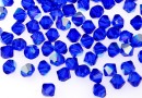 Swarovski, margele bicone xilion, majestic blue AB, 4mm - x20