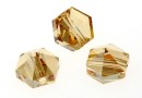 Swarovski, margele, tinta hexagonala, golden shadow, 5.5mm - x4