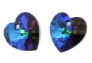 Swarovski, pand. inima, aquamarine meridian blue, 10mm - x2