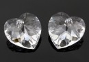 Swarovski, heart pendant, crystal, 18mm - x1