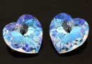 Swarovski, pandantiv inima, blue aurore boreale, 18mm - x1