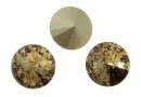 Swarovski, rivoli, lt. colorado topaz gold patina, 8mm - x2