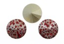 Swarovski, rivoli, scarlet silver patina, 8mm - x2