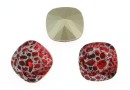 Swarovski, fancy square, scarlet silver patina, 12mm - x1