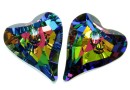 Swarovski, pandantiv inima Wild heart, vitrail medium, 27mm - x1