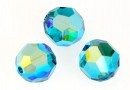 Swarovski, margele, rotund fatetat, blue zircon AB, 4mm - x10