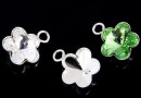 Pendant bail, 925 silver, rivoli flower 6mm - x2